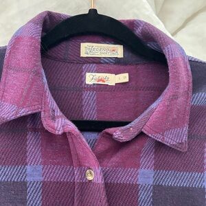 Faherty Purple and Blue Plaid Button Down Shirt